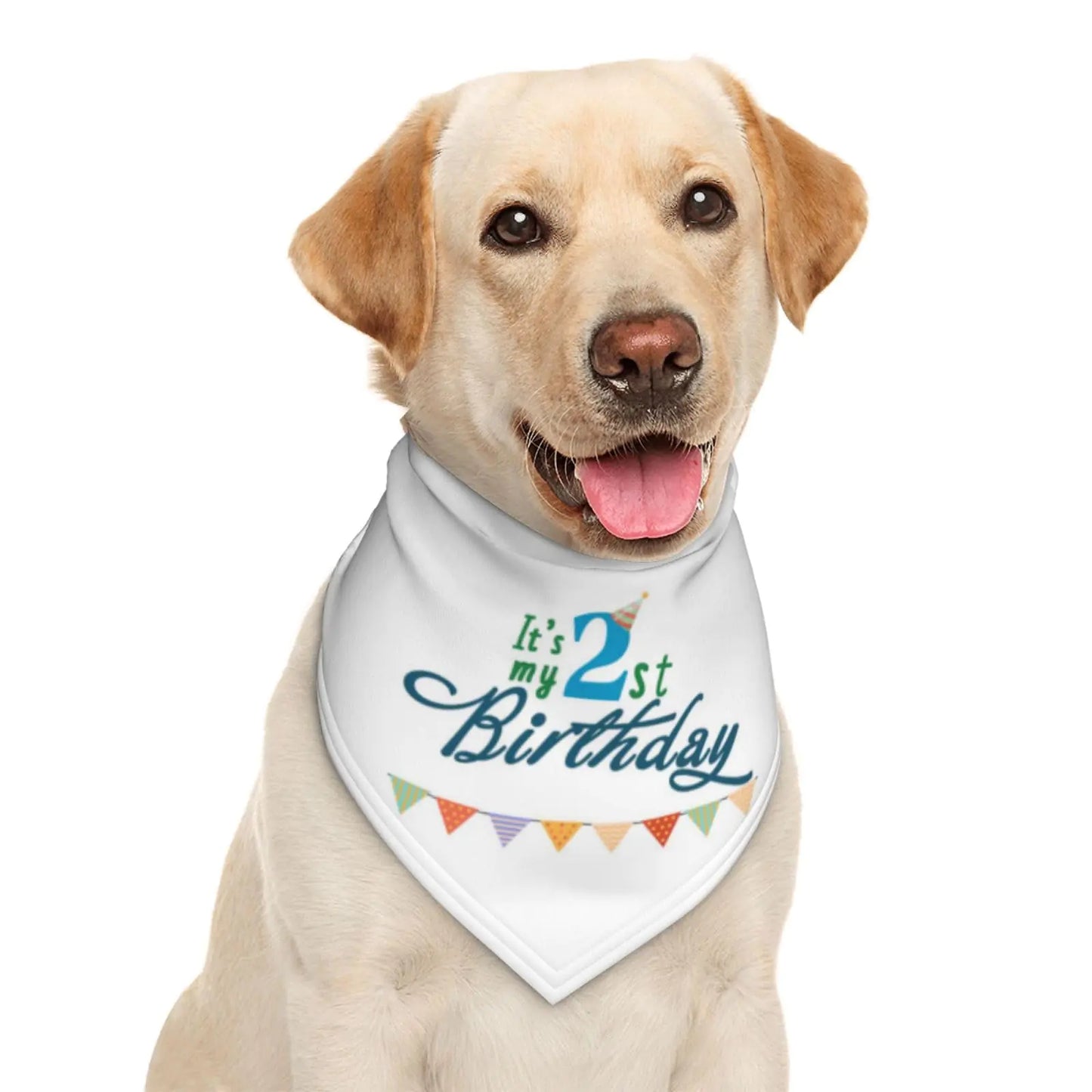 Its My 2nd Birthday Blue Dog Bandana Scarf Triangle Bibs Pet Accessories Cat Kerchief
