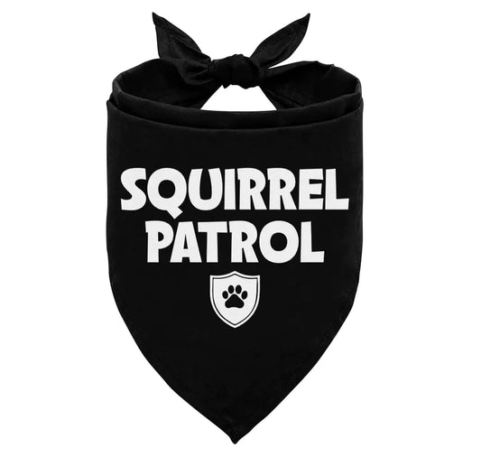 Squirrel Patrol Dog Bandana Black Dog Bandana Funny Cute Dog Bandana Paw Patrol Dog Costume Pet Dog Triangle Scarf Dog Bandana for Small Medium Large Dogs Gift for Dog Lover (D19)