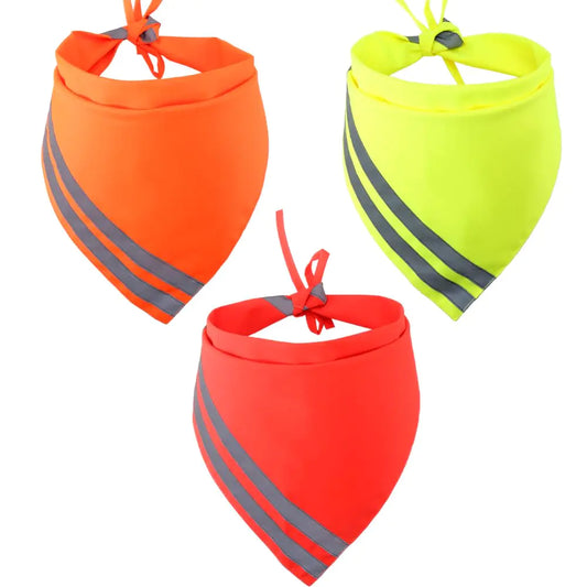 Reflective Dog Bandana High Visibility Safety Reversible Triangle Bibs Scarf Accessories for Hunting Walking