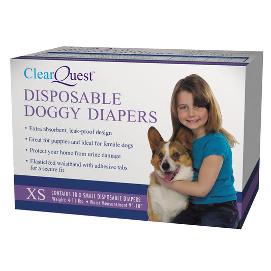ClearQuest Disposable Doggy Diapers Super Absorbent Leak-Proof Pet Diapers