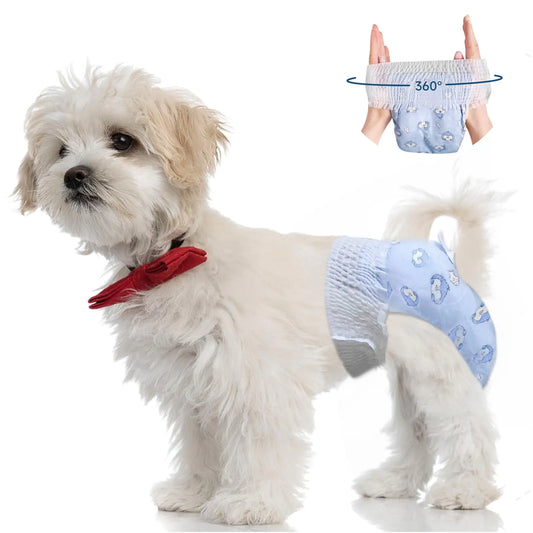 Dog Diapers Female 10 Count Size XL Disposable Stretchy Diapers for Female Dog Pulled Up Diaper for Dogs Super Absorbent Leak-Proof Puppy Small Diapers for Doggy in Heat Period