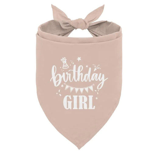 Birthday Girl Dog Bandana Apricot Pink Dog Bandana Funny Cute Dog Bandana Pet Dog Triangle Scarf Pet Dog Scarf Accessories Gift for Dog Lover Dog Bandana for Small Medium Large Dogs (D33)